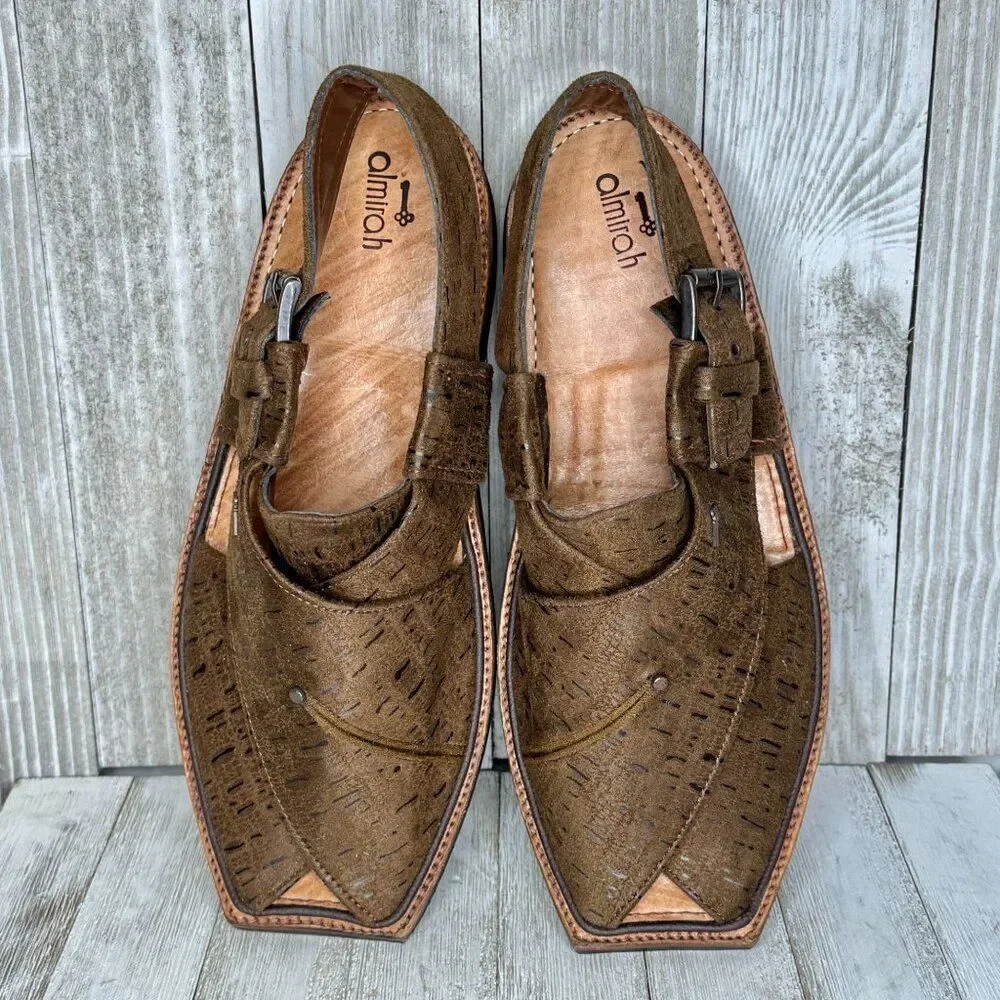 Almirah Brown Leather Peshawari Chappals Sandals Size 14